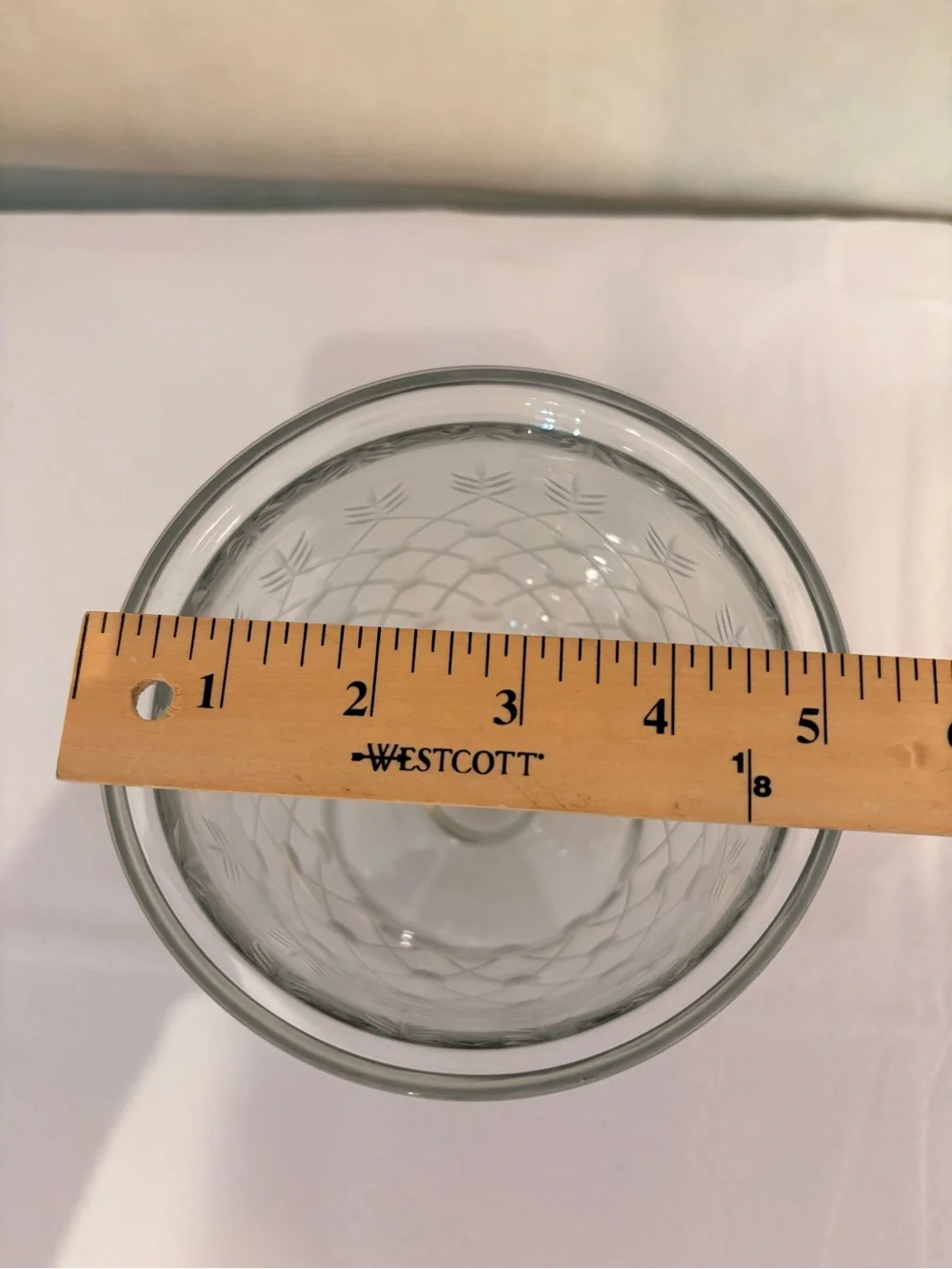 Etched Clear Glass Pedestal 6” Tall Hurricane / Vase